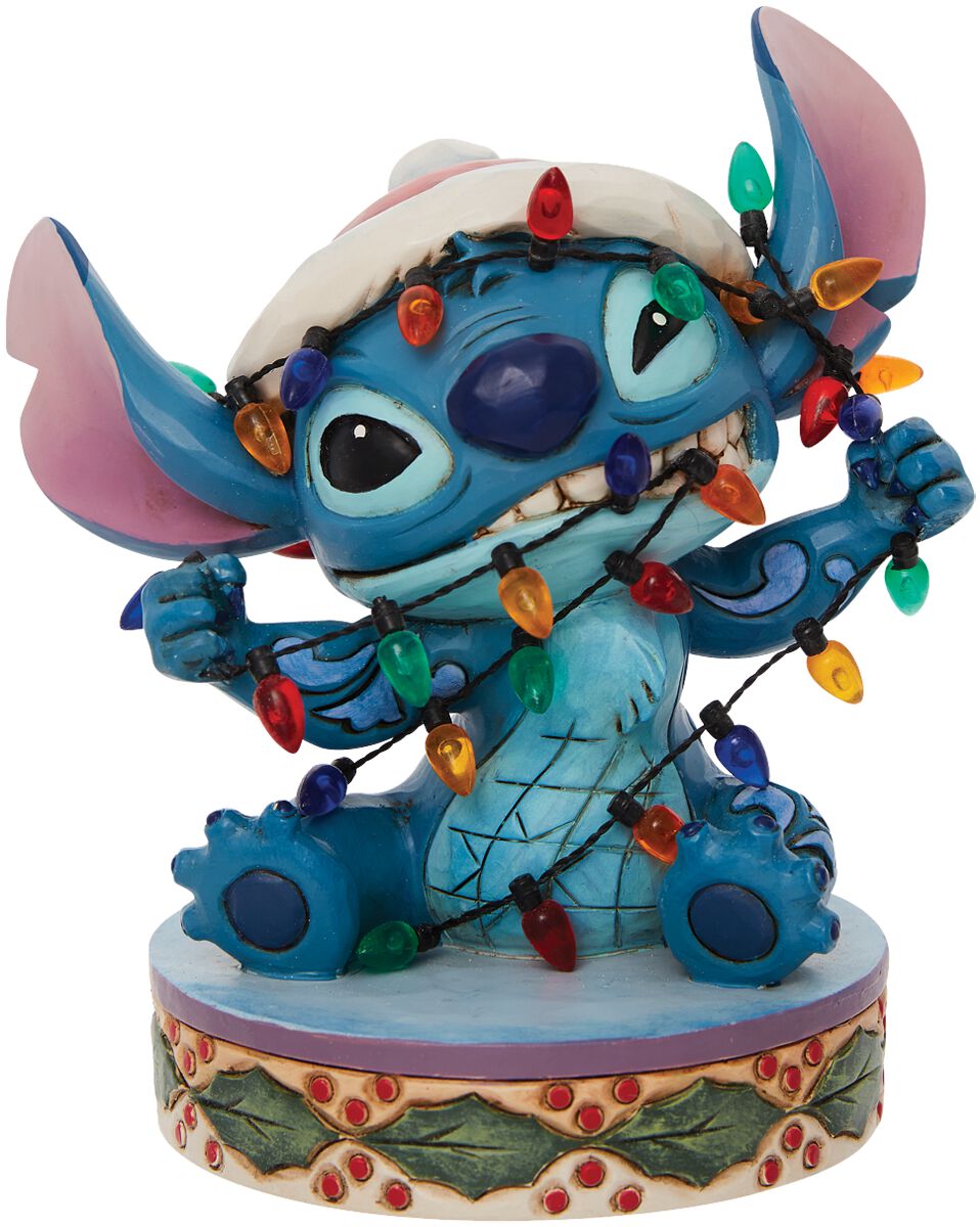 Figurine de collection Disney de Lilo & Stitch - Stitch Enroulé Dans des Guirlandes de Noël - pour Unisexe - Standard - Lilo & Stitch