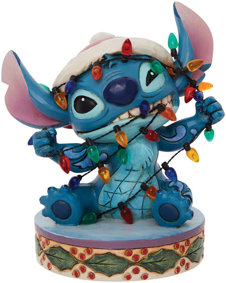 Figurine de collection Disney de Lilo & Stitch - Stitch Enroulé Dans des Guirlandes de Noël - pour Unisexe - Standard - Lilo & Stitch