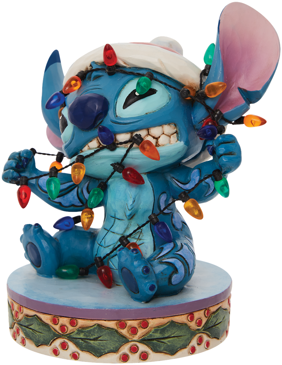 Figurine de collection Disney de Lilo & Stitch - Stitch Enroulé Dans des Guirlandes de Noël - pour Unisexe - Standard - Lilo & Stitch - View 2