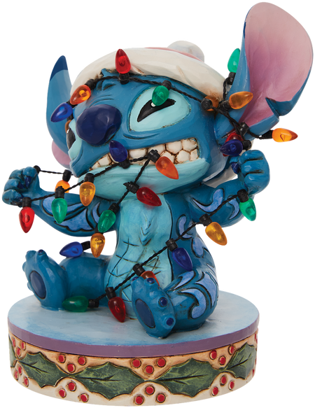 Figurine de collection Disney de Lilo & Stitch - Stitch Enroulé Dans des Guirlandes de Noël - pour Unisexe - Standard - Lilo & Stitch - View 2