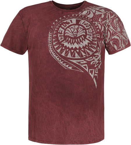 T-Shirt Manches courtes  de Outer Vision - Burned Tattoo - S à 4XL - pour Homme - rouge - Outer Vision