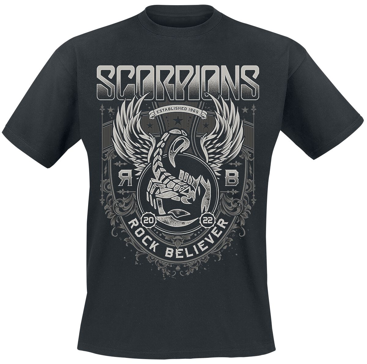 T-Shirt Manches courtes  de Scorpions - Rock Believer Ornaments - M à 3XL - pour Homme - noir - Scorpions