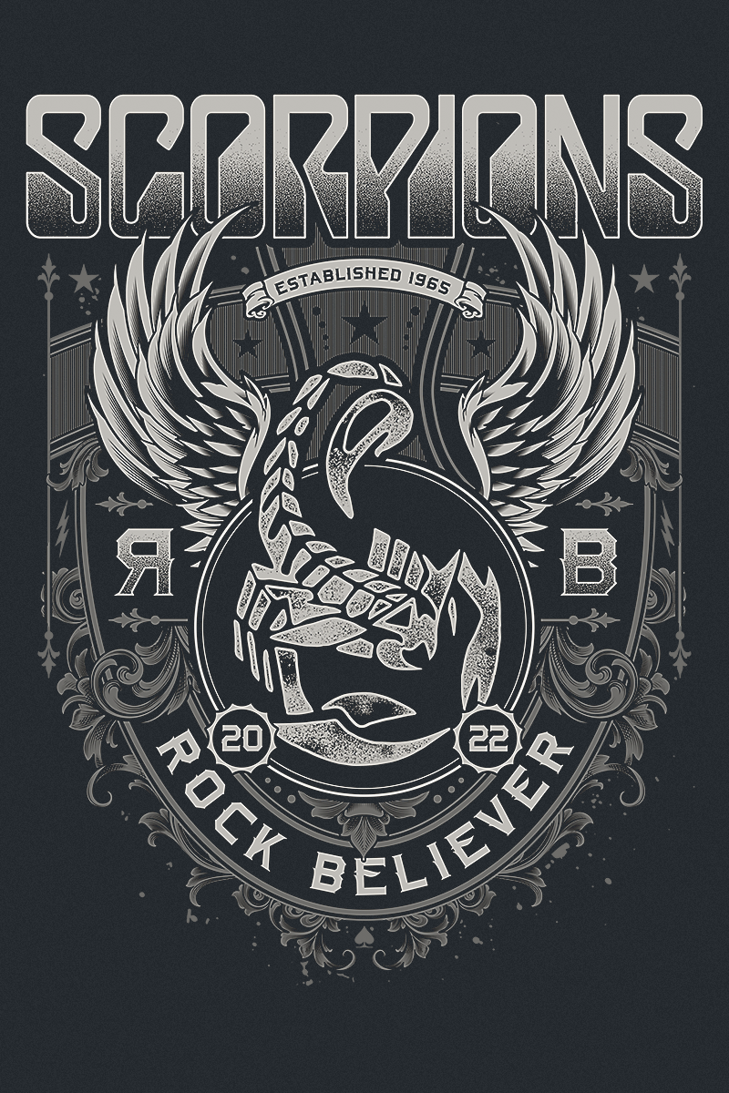 T-Shirt Manches courtes  de Scorpions - Rock Believer Ornaments - M à 3XL - pour Homme - noir - Scorpions - View 2