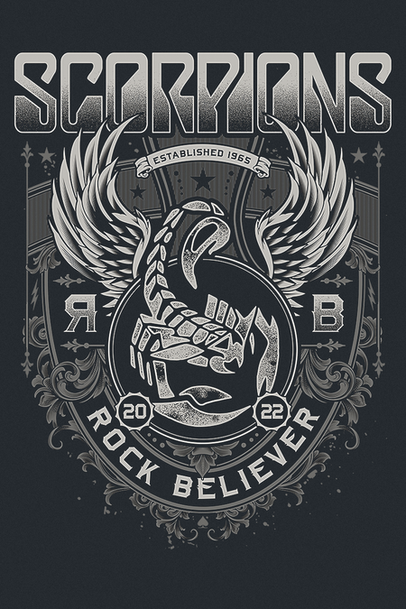 T-Shirt Manches courtes  de Scorpions - Rock Believer Ornaments - M à 3XL - pour Homme - noir - Scorpions - View 2