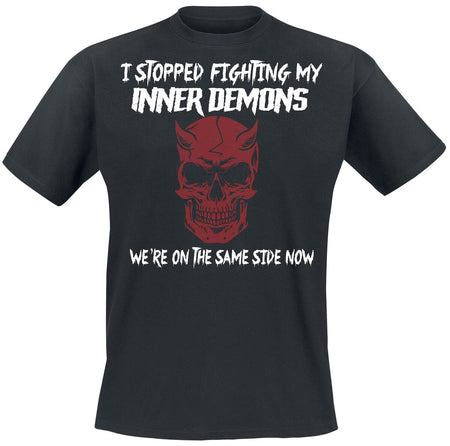 T-Shirt Manches courtes Fun de Slogans - My Inner Demons - M à 4XL - pour Homme - noir - Slogans