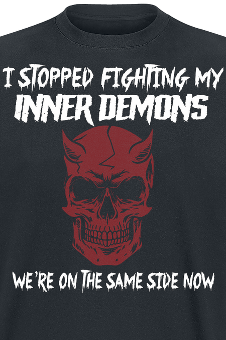 T-Shirt Manches courtes Fun de Slogans - My Inner Demons - M à 4XL - pour Homme - noir - Slogans - View 2