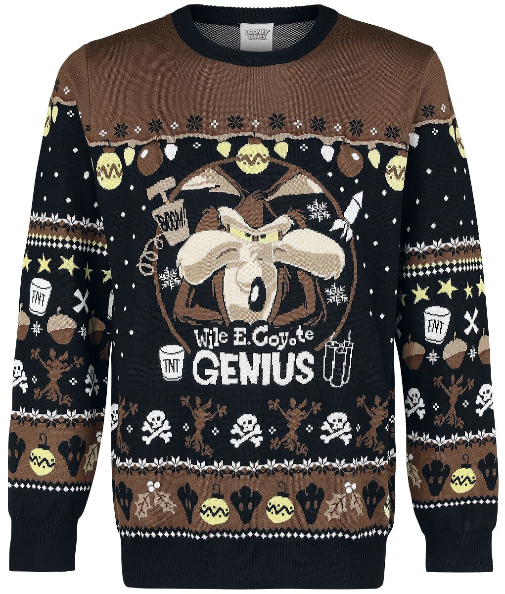 Pull de Noël  de Looney Tunes - Wile E Coyote - Genius - S à 3XL - pour Homme - multicolore - Looney Tunes