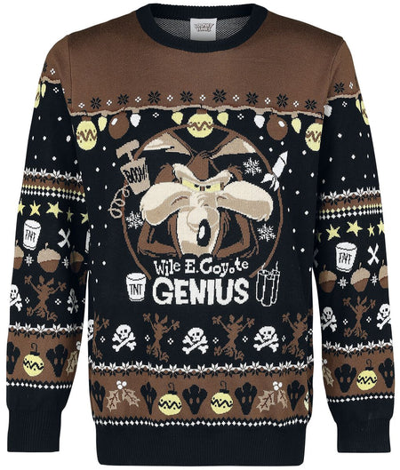 Pull de Noël  de Looney Tunes - Wile E Coyote - Genius - S à 3XL - pour Homme - multicolore - Looney Tunes