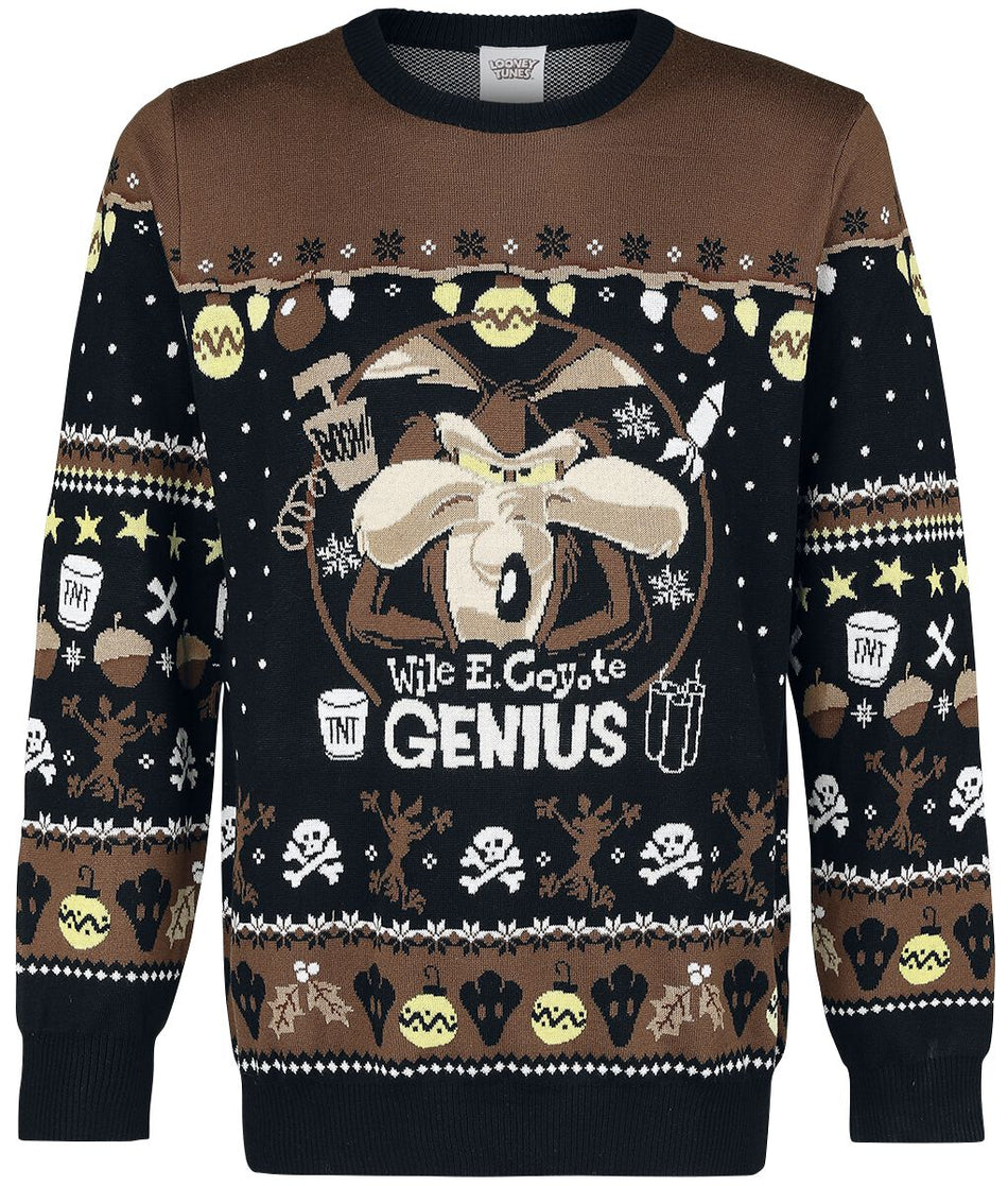 Pull de Noël  de Looney Tunes - Wile E Coyote - Genius - S à 3XL - pour Homme - multicolore - Looney Tunes
