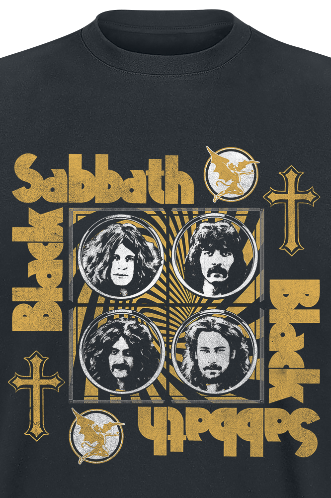 T-Shirt Manches courtes  de Black Sabbath - Faces - S à 3XL - pour Homme - noir - Black Sabbath - View 2