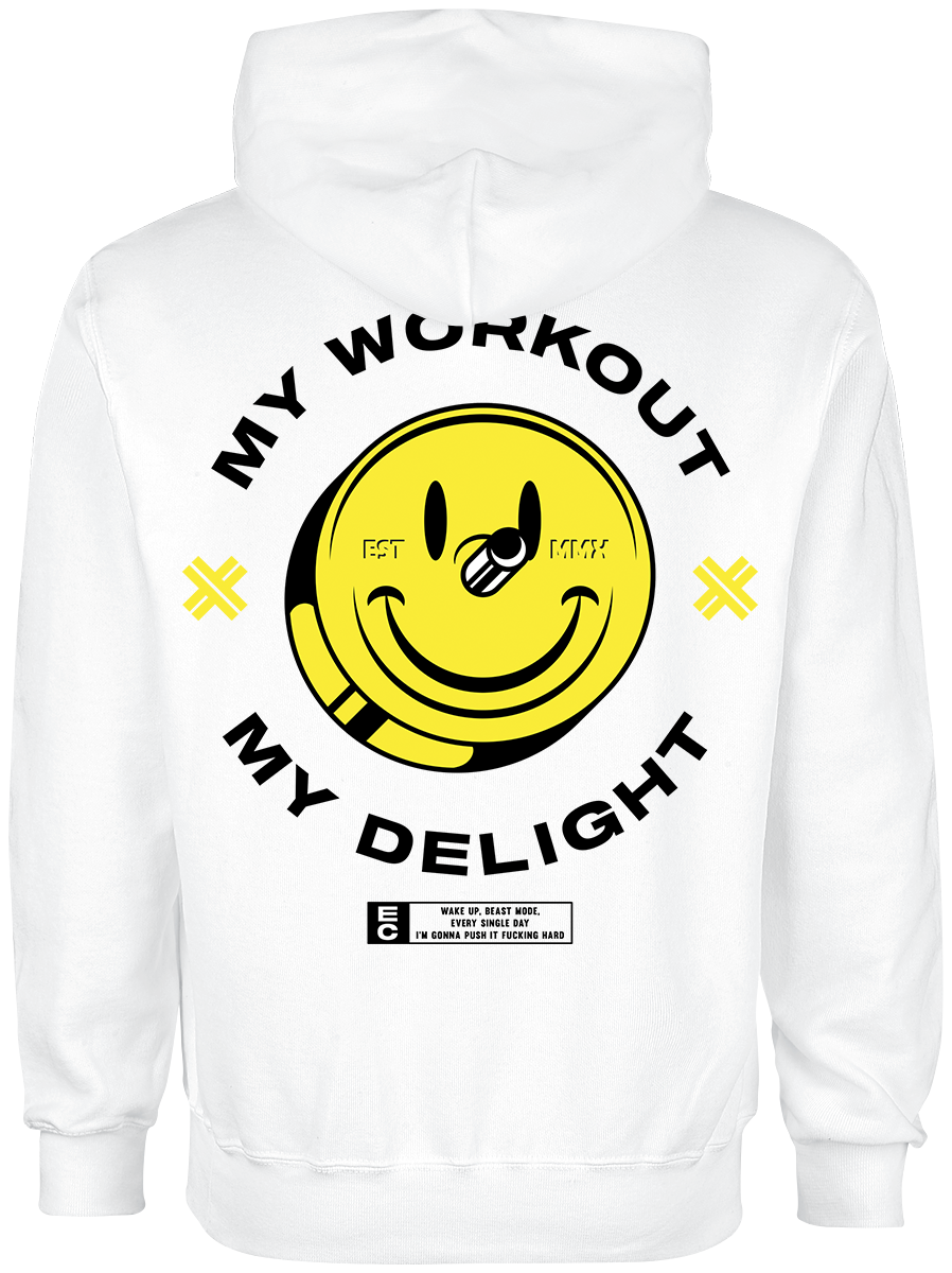 Sweat-shirt à capuche  de Electric Callboy - My Workout Smile - S à XXL - pour Homme - blanc - Electric Callboy - View 2