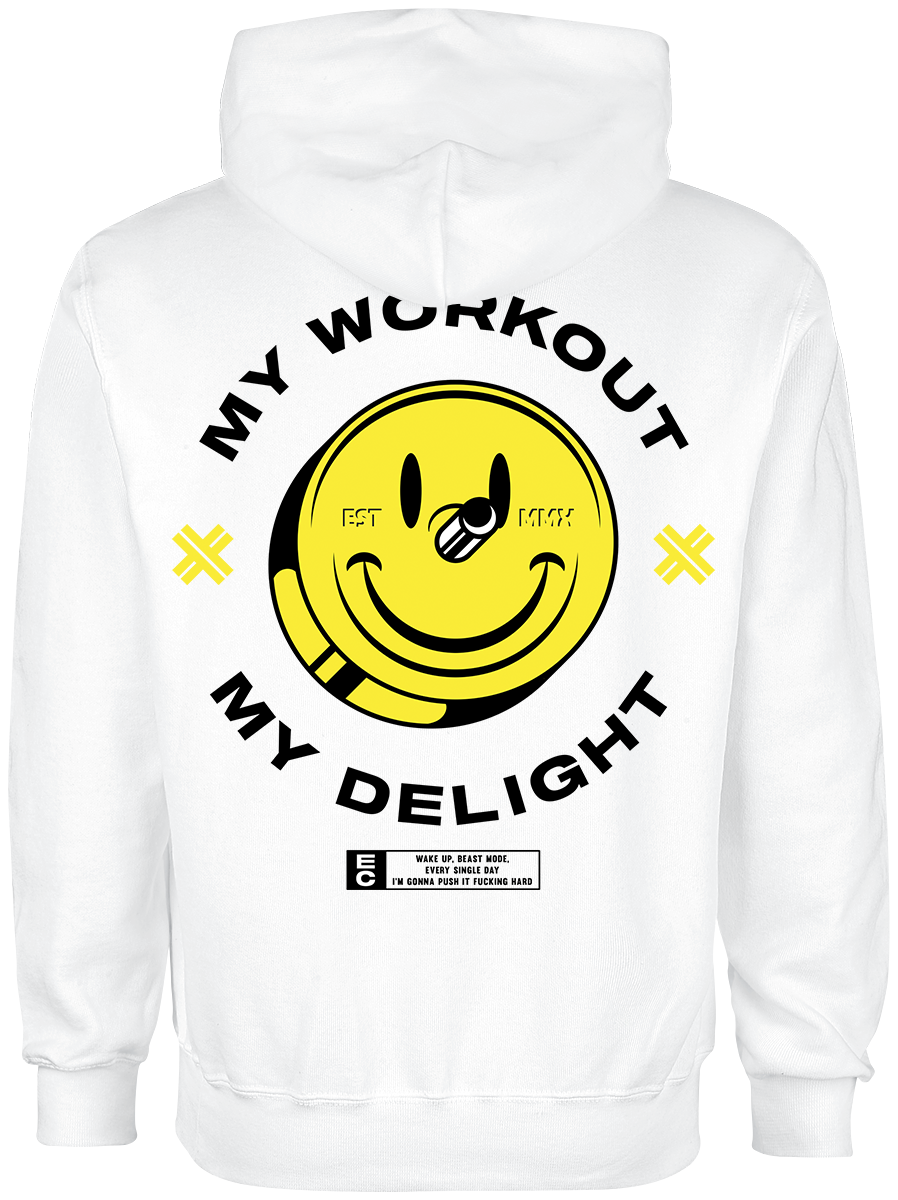 Sweat-shirt à capuche  de Electric Callboy - My Workout Smile - S à XXL - pour Homme - blanc - Electric Callboy - View 2