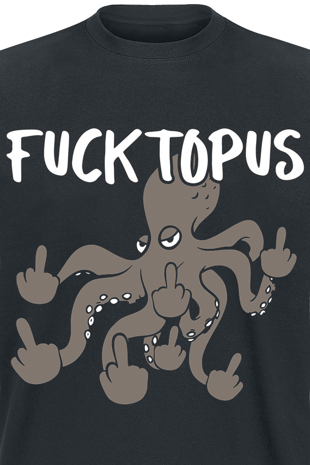 T-Shirt Manches courtes Fun de Tierisch - Fucktopus - S à 4XL - pour Homme - noir - Tierisch - View 2