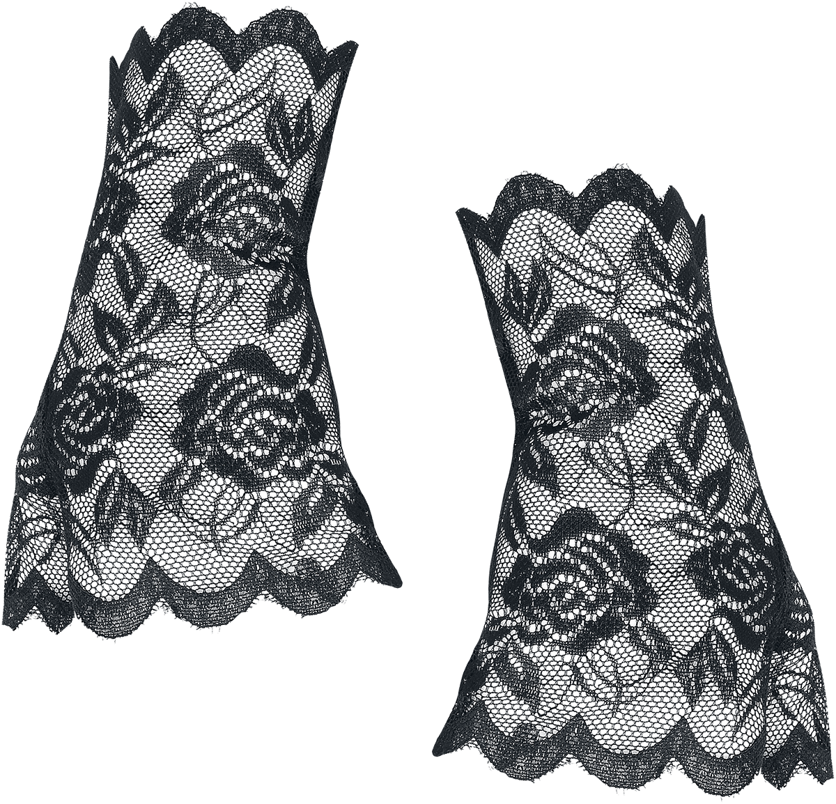 Mitaines Rockabilly de Banned Alternative - Gants Dentelle Ramona - pour Femme - noir - Banned Alternative - View 2