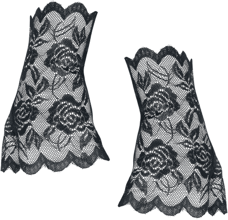 Mitaines Rockabilly de Banned Alternative - Gants Dentelle Ramona - pour Femme - noir - Banned Alternative - View 2