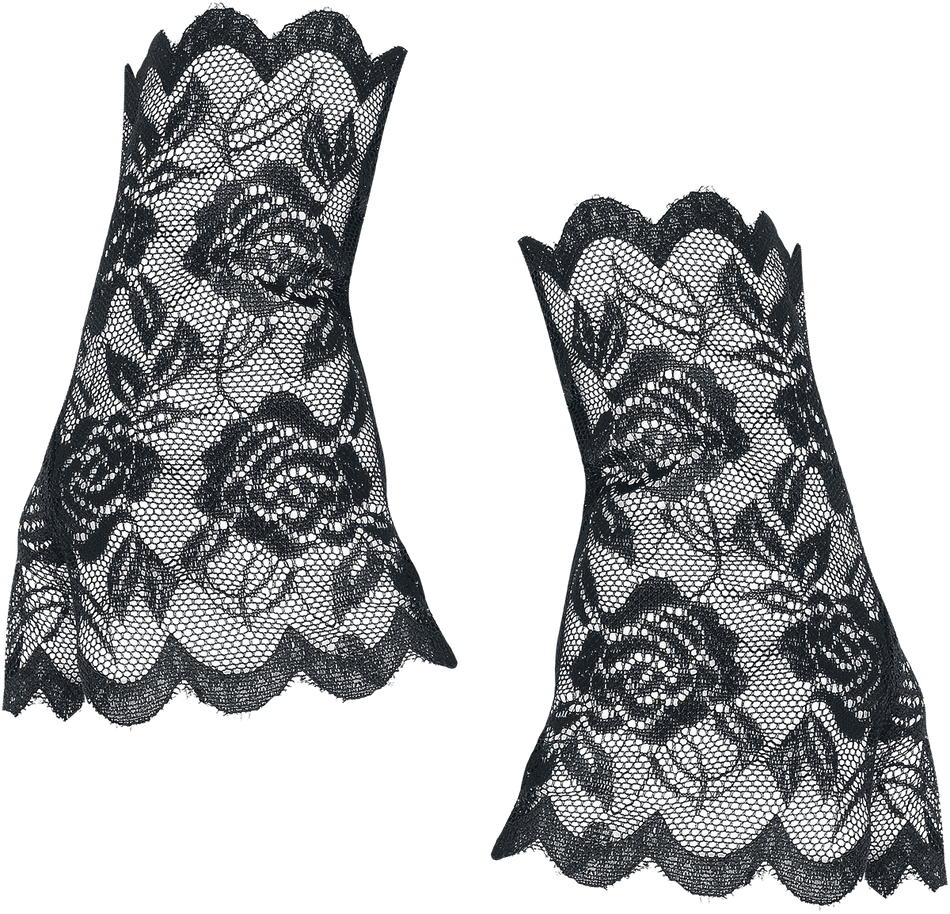 Mitaines Rockabilly de Banned Alternative - Gants Dentelle Ramona - pour Femme - noir - Banned Alternative - View 2