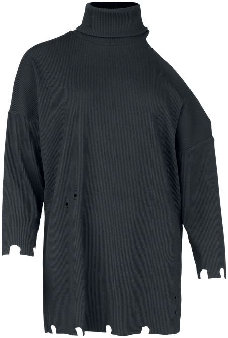 T-shirt manches longues Gothic de Gothicana by EMP - Chemise manches longues effet usé - S à XXL - pour Femme - noir - Gothicana by EMP - View 2