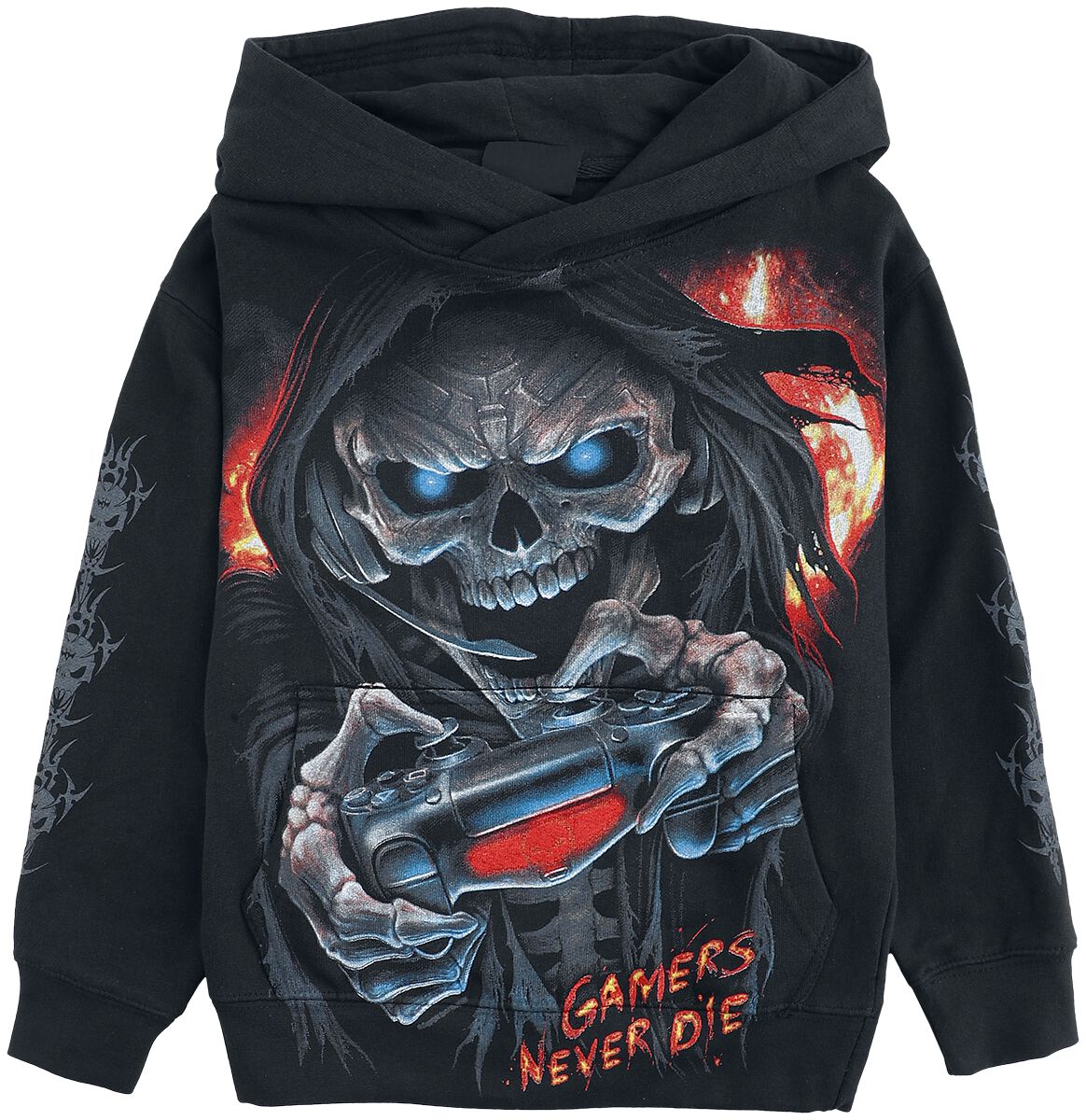 Sweat-Shirt à capuche  de Spiral - Enfants - Respawn - 116/122 à 140/146 - pour Enfants - noir - Spiral