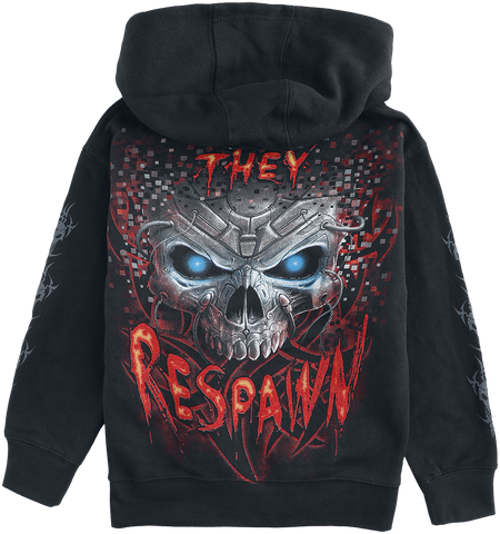Sweat-Shirt à capuche  de Spiral - Enfants - Respawn - 116/122 à 140/146 - pour Enfants - noir - Spiral - View 2