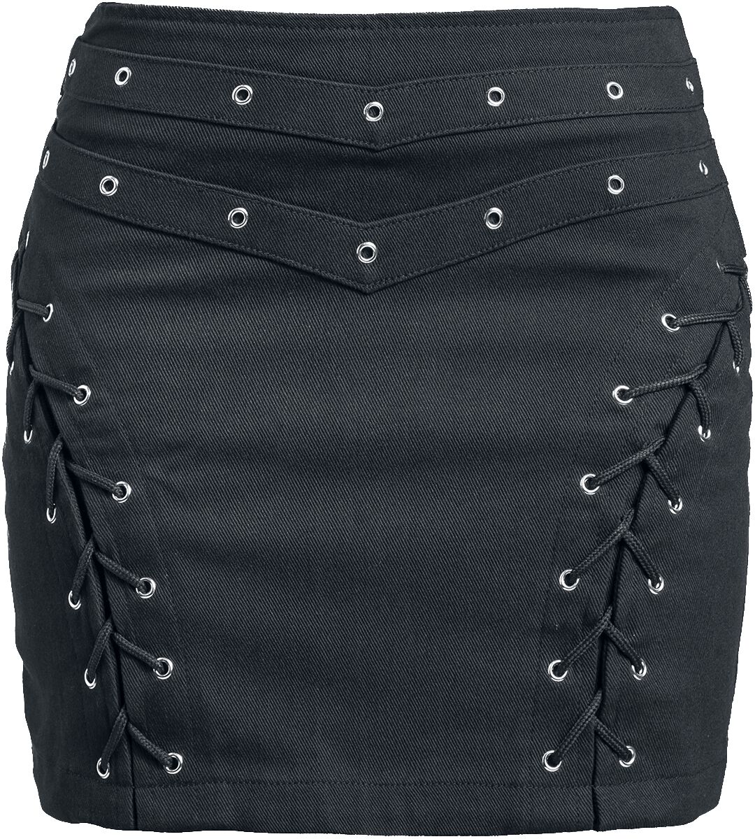 Jupe courte  de Gothicana by EMP - Jupe courte avec laçage - S à M - pour Femme - noir - Gothicana by EMP