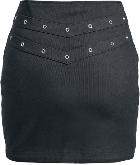 Jupe courte  de Gothicana by EMP - Jupe courte avec laçage - S à M - pour Femme - noir - Gothicana by EMP - View 2