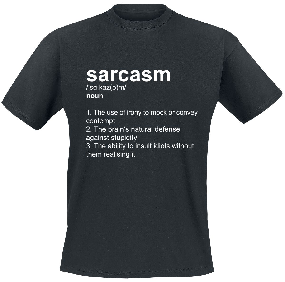 T-Shirt Manches courtes Fun de Slogans - Definition Sarcasm - S à 5XL - pour Homme - noir - Slogans