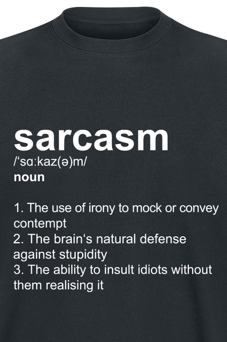 T-Shirt Manches courtes Fun de Slogans - Definition Sarcasm - S à 5XL - pour Homme - noir - Slogans - View 2