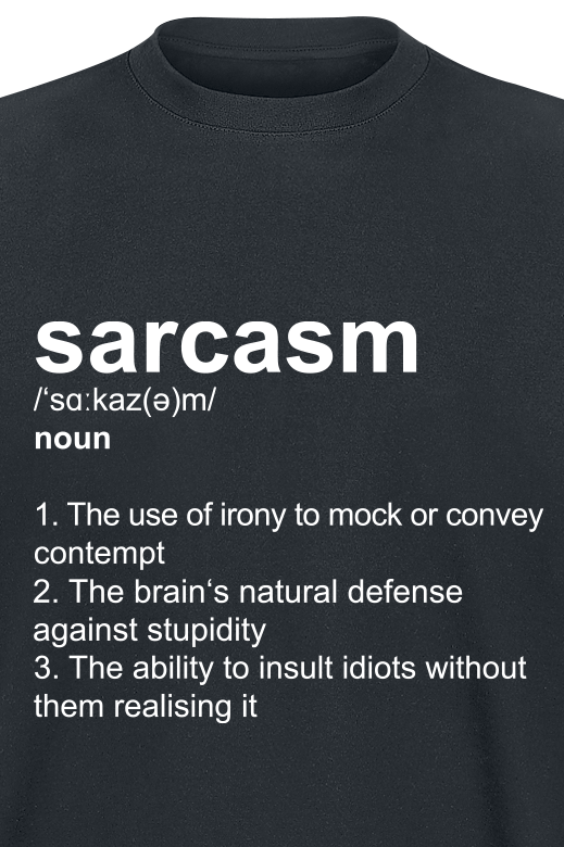 T-Shirt Manches courtes Fun de Slogans - Definition Sarcasm - S à 5XL - pour Homme - noir - Slogans - View 2
