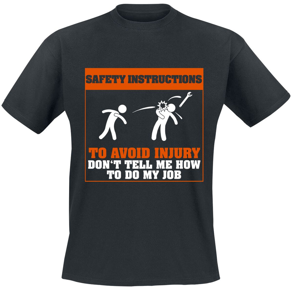 T-Shirt Manches courtes Fun de Beruf & Karriere - Safety Instructions - S à 5XL - pour Homme - noir - Beruf & Karriere