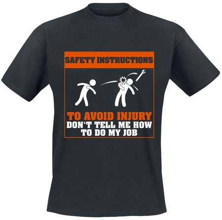 T-Shirt Manches courtes Fun de Beruf & Karriere - Safety Instructions - S à 5XL - pour Homme - noir - Beruf & Karriere