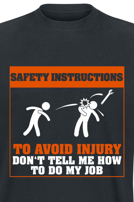 T-Shirt Manches courtes Fun de Beruf & Karriere - Safety Instructions - S à 5XL - pour Homme - noir - Beruf & Karriere - View 2