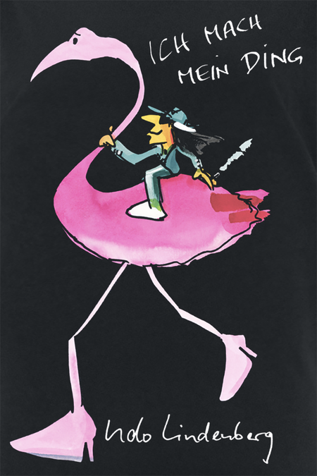 T-Shirt Manches courtes  de Udo Lindenberg - Flamingo Shirt Women schwarz - S à M - pour Femme - noir - Udo Lindenberg - View 2