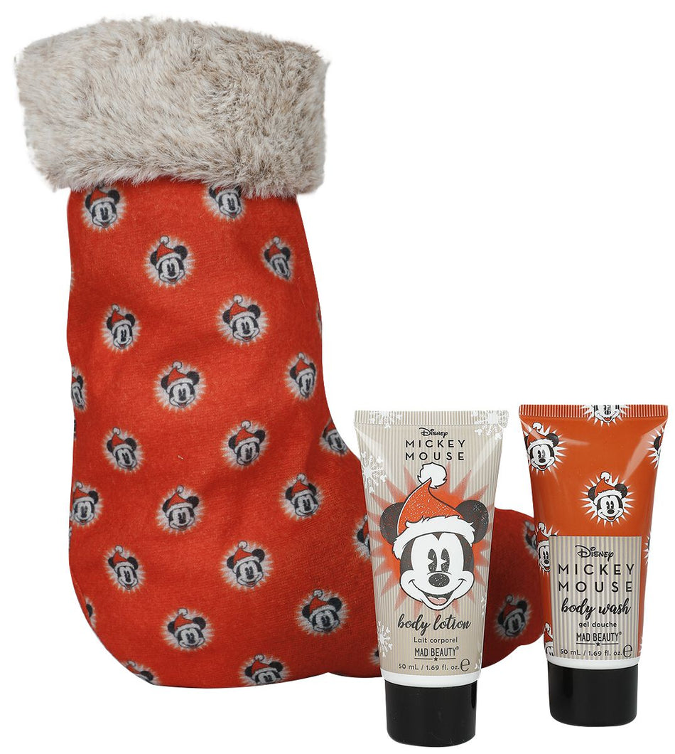 Coffret douche & bain Disney de Mickey & Minnie Mouse - Mad Beauty - Mickey - Chaussette de Noël Remplie - pour Unisexe - Standard - Mickey & Minnie Mouse