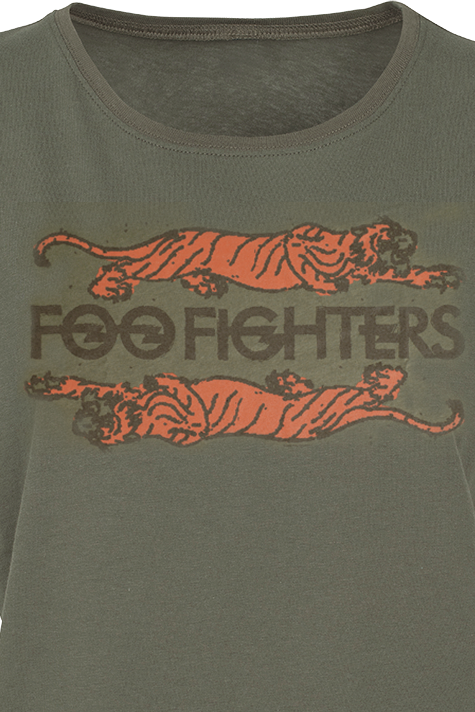 T-Shirt Manches courtes  de Foo Fighters - Crawling Tigers - XS à XXL - pour Femme - olive - Foo Fighters - View 2