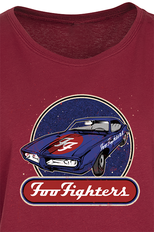 T-Shirt Manches courtes  de Foo Fighters - Corvette - S à XL - pour Femme - bordeaux - Foo Fighters - View 2