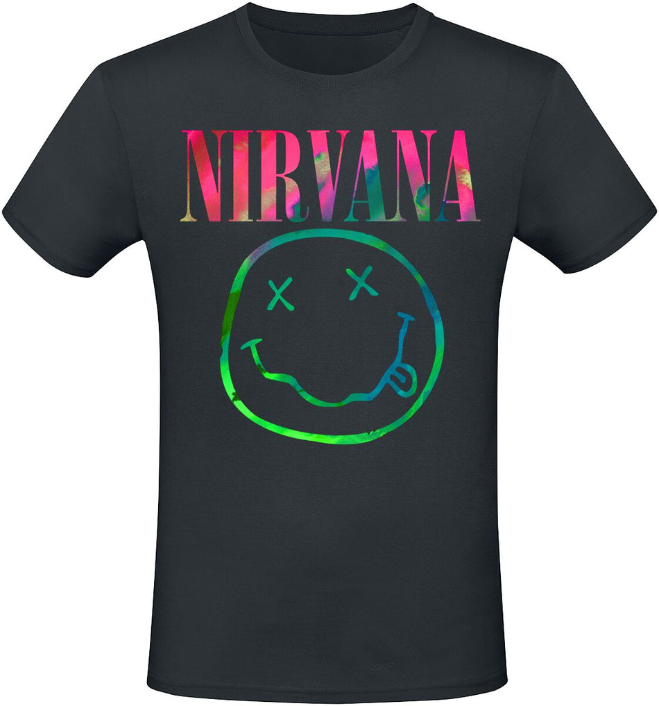 T-Shirt Manches courtes  de Nirvana - Rainbow Logo - S à 3XL - pour Homme - noir - Nirvana