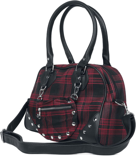Sac à main Gothic de Banned Alternative - Sac à Carreaux Warren - pour Femme - noir/rouge - Banned Alternative