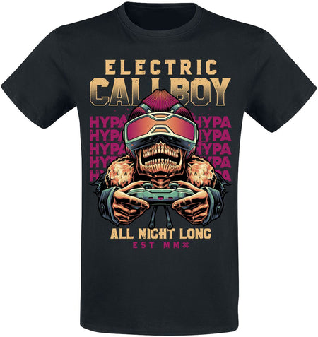 T-Shirt Manches courtes  de Electric Callboy - All Night Long - S à 3XL - pour Homme - noir - Electric Callboy