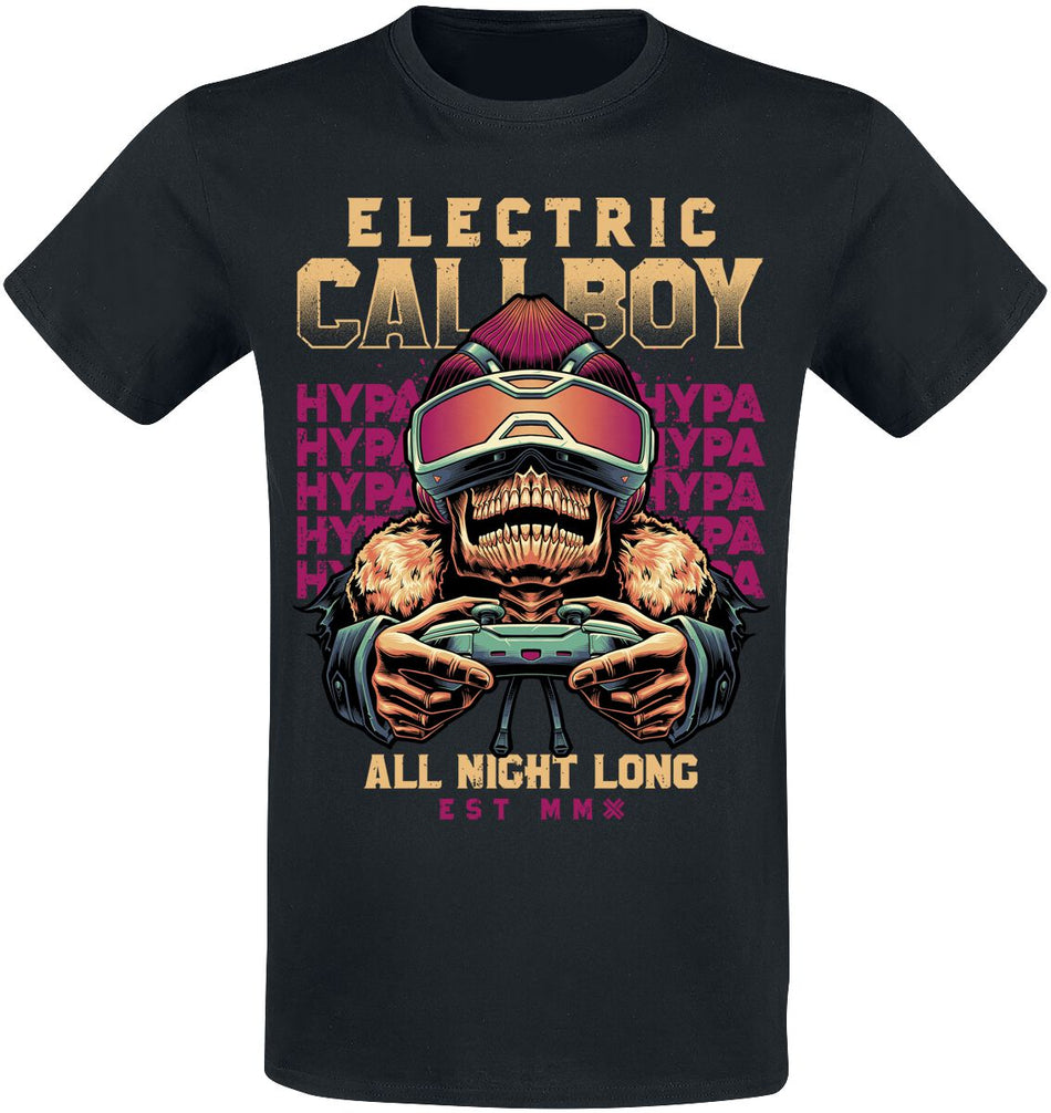 T-Shirt Manches courtes  de Electric Callboy - All Night Long - S à 3XL - pour Homme - noir - Electric Callboy
