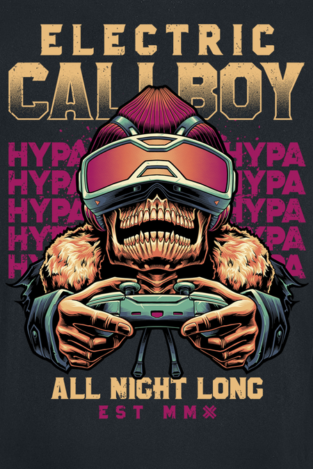 T-Shirt Manches courtes  de Electric Callboy - All Night Long - S à 3XL - pour Homme - noir - Electric Callboy - View 2