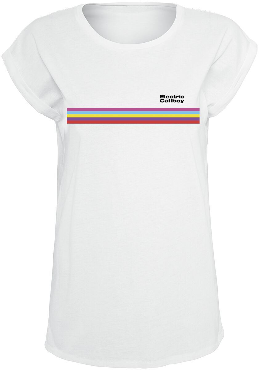 T-Shirt Manches courtes  de Electric Callboy - Stripe - XS à XXL - pour Femme - blanc - Electric Callboy