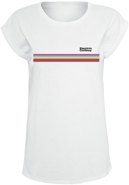 T-Shirt Manches courtes  de Electric Callboy - Stripe - XS à XXL - pour Femme - blanc - Electric Callboy