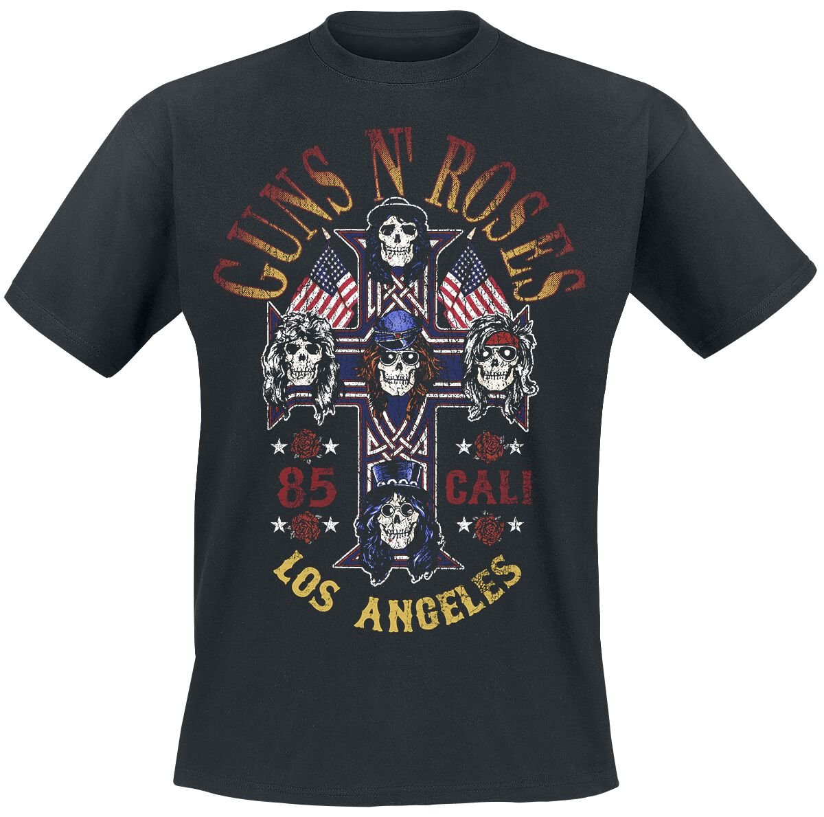 T-Shirt Manches courtes  de Guns N' Roses - Cali 1985 - S à 3XL - pour Homme - noir - Guns N' Roses