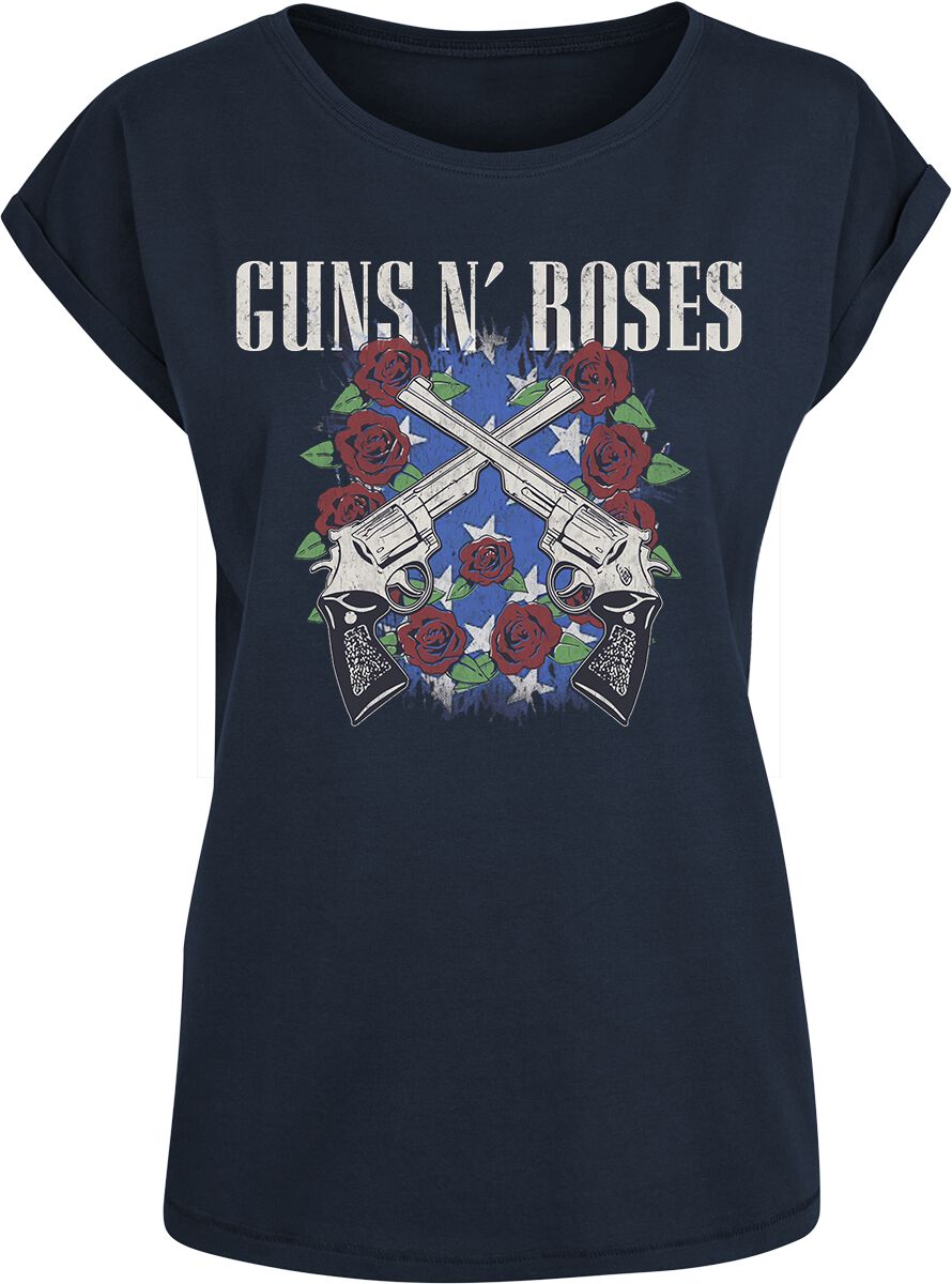 T-Shirt Manches courtes  de Guns N' Roses - Pistol Wreath - S à XXL - pour Femme - marine - Guns N' Roses