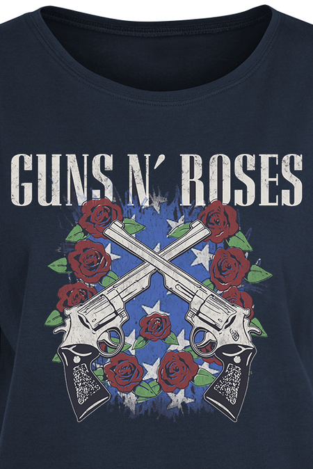 T-Shirt Manches courtes  de Guns N' Roses - Pistol Wreath - S à XXL - pour Femme - marine - Guns N' Roses - View 2