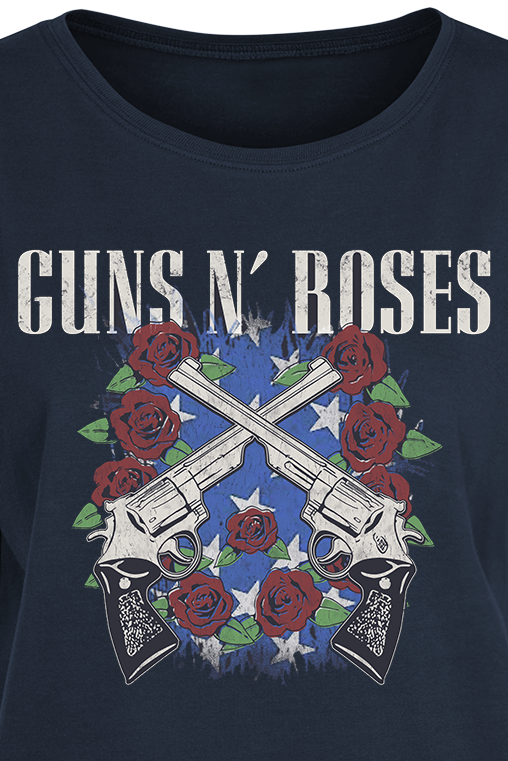 T-Shirt Manches courtes  de Guns N' Roses - Pistol Wreath - S à XXL - pour Femme - marine - Guns N' Roses - View 2