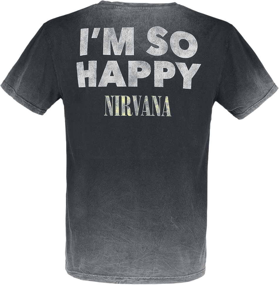 T-Shirt Manches courtes  de Nirvana - I'm So Happy - S à 3XL - pour Homme - gris - Nirvana - View 2