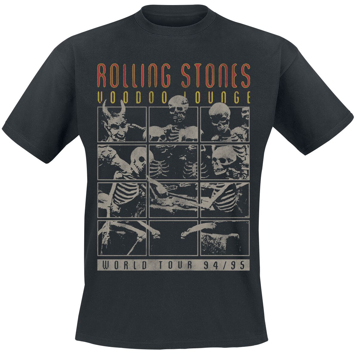 T-Shirt Manches courtes  de The Rolling Stones - Voodoo Lounge World Tour - S à 3XL - pour Homme - noir - The Rolling Stones