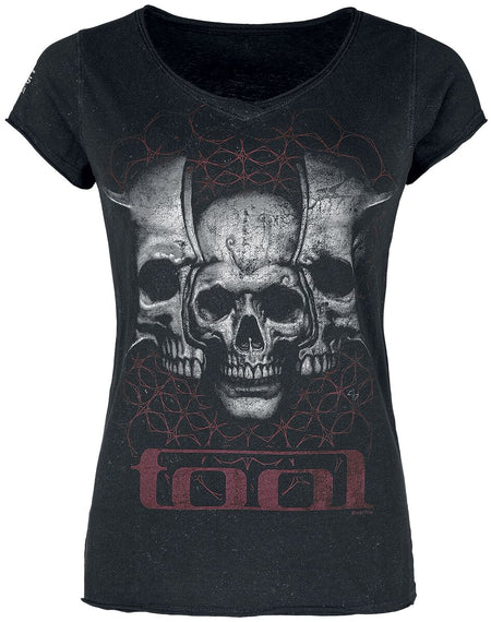 T-Shirt Manches courtes  de Tool - Skull Spikes - S à XXL - pour Femme - noir - Tool