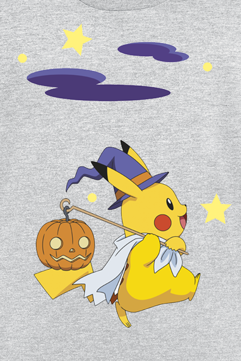 T-shirt Gaming de Pokémon - Enfants - Pikachu - Halloween - 140 à 164 - pour filles & garçonse - gris - Pokémon - View 2